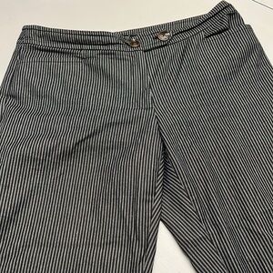 Pantology Double Button Front Pin Stripped Wide Leg Capris Size 14